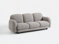 Gerades Sofa mit strukturiertem Webstoff 210 x 92 x 84 cm - Beige - Modernes 3 Sitzer Design mit abgerundeten Armlehnen