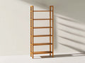 Bücherregal aus Holz 80 x 30 x 180 cm - Honigbraun - 6 offene Ablageböden im natürlichen Design
