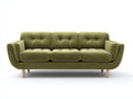 Gerades Sofa mit Stoffbezug 210 x 88 x 84 cm - Olivgrün - Modernes Design mit Holzfüßen