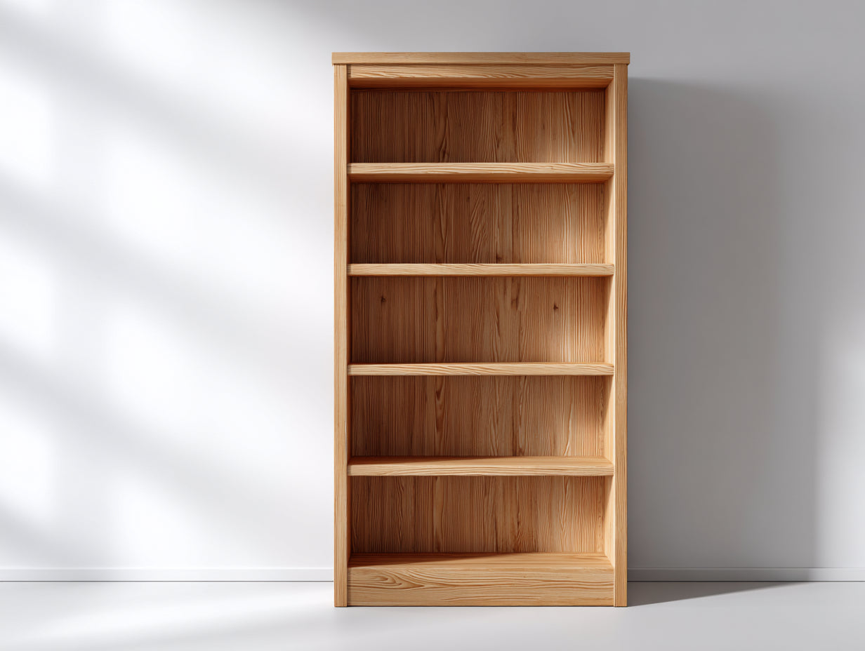 Bücherregal aus Holz 78 x 30 x 176 cm - Kieferfarben - Schmales Standregal mit 5 offenen Fächern