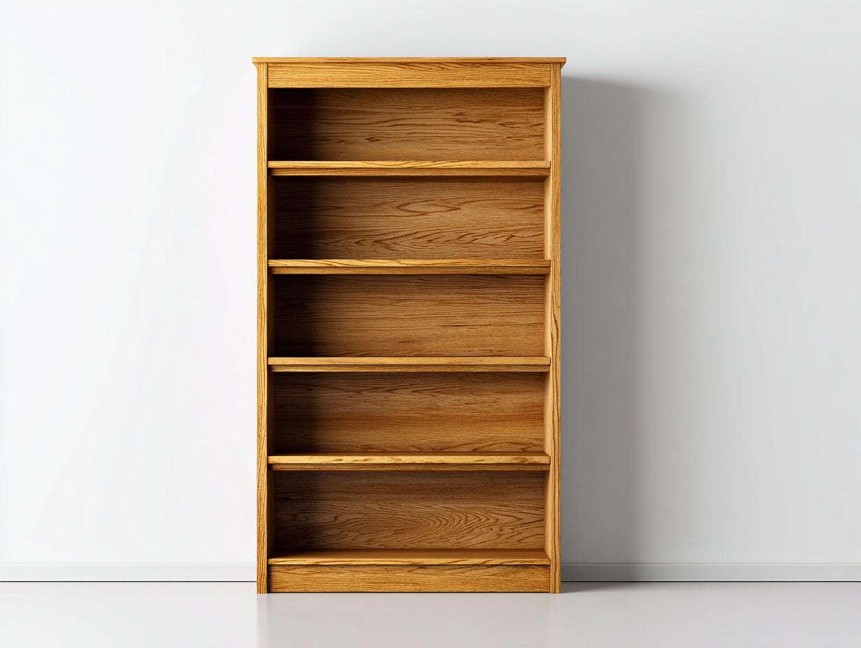 Bücherregal aus Holz 80 x 32 x 180 cm - Eichefarben - Klassisches Standregal mit 5 offenen Fächern