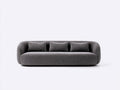 Gerades Sofa aus Strukturstoff 235 x 96 x 74 cm - Dunkelgrau - Dreisitzer mit abgerundetem modernem Design